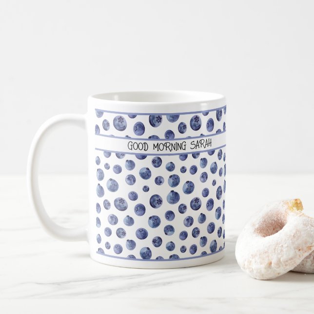 Blaubeermuster Kaffeetasse (Mit Donut)