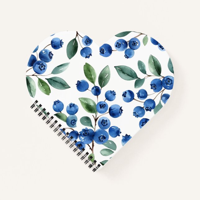 Blaubeermuster Notizbuch (Vorderseite)