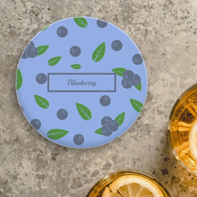 Blaubeermuster Sandstone-Untersetzer Getränkeuntersetzer (Blueberry Coaster)