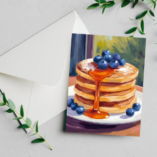 Blaubeerpfannkuchen   Ölmalerei Karte