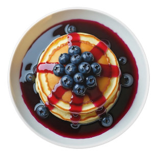 Blaubeerpfannkuchen Realistisches Essen Keramikknauf
