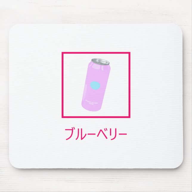 Blaubeersoda-alkoholfreies Getränk Vaporwave Mousepad (Vorne)