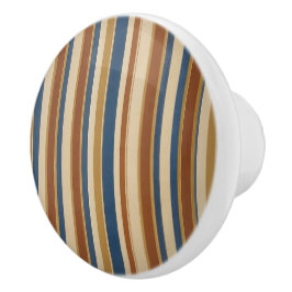 Blaubeige Gold- und Bronzestreifen Keramikknauf