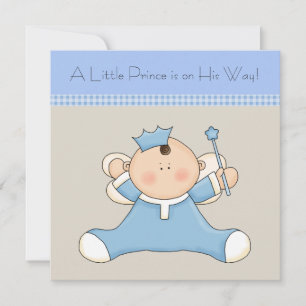 Blaubeige Prinz Baby Boy Babyparty Einladung