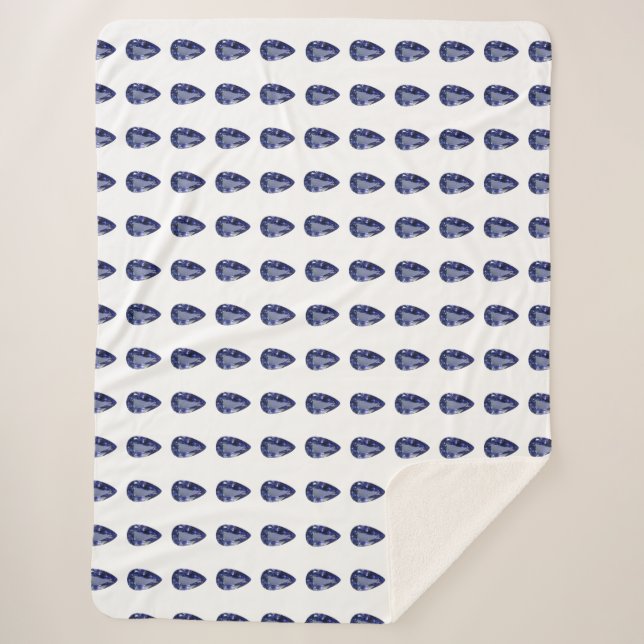 Blaubirnenmuster Sherpadecke (Vorderseite)