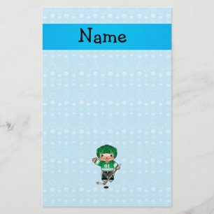 Blaublasen für Hockey-Spieler mit personalisierte Briefpapier