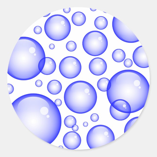 Blaublasen Runder Aufkleber (Vorderseite)