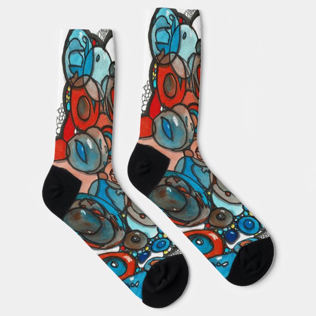 Blaublasen überall socken (Rechts)