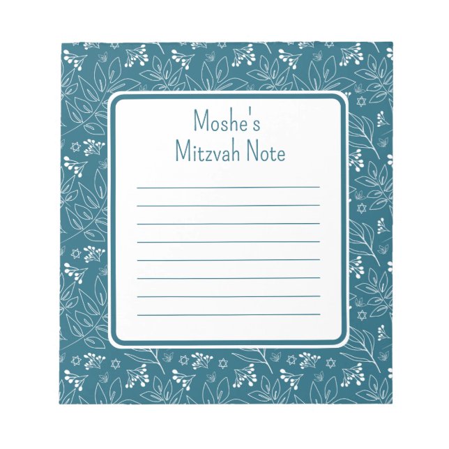 Blaublatt Mitzvah Note Notizblock (Vorderseite)