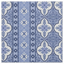 Blaublauer Böhmischer-Design Baumwolle-Twill