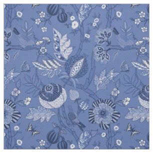 Blaublauer Böhmischer-Design Baumwolle-Twill Stoff