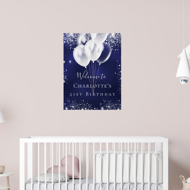 6er Pack Hängende Wirbel-Deko – Glitzer Blau & Silber Für 50. Geburtstag, Je 81 Cm Lang