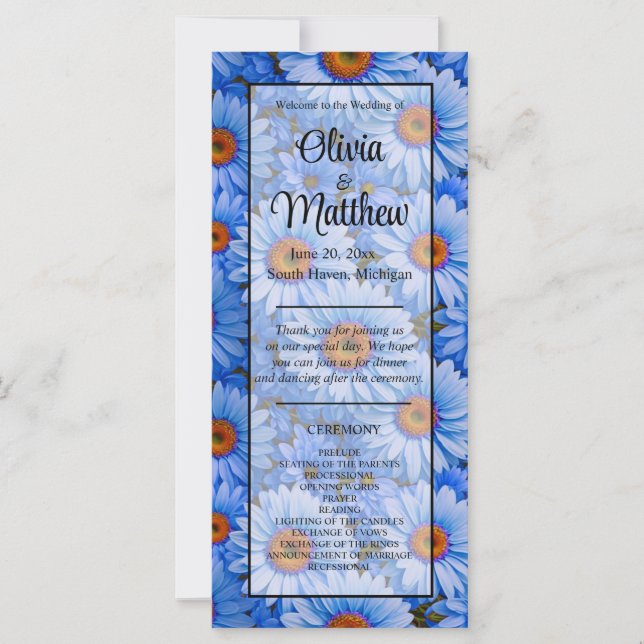 Blaubläuliche Sonnenblumen Blaue Gänse Muster (Vorderseite)