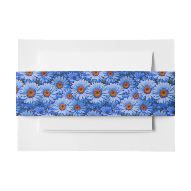 Blaubläuliche Sonnenblumen Blaue Gänse Muster Einladungsbanderole (Vorderseite Beispiel)