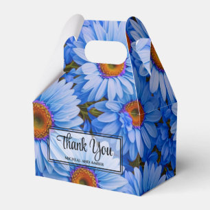 Blaubläuliche Sonnenblumen Blaue Gänse Muster Geschenkschachtel