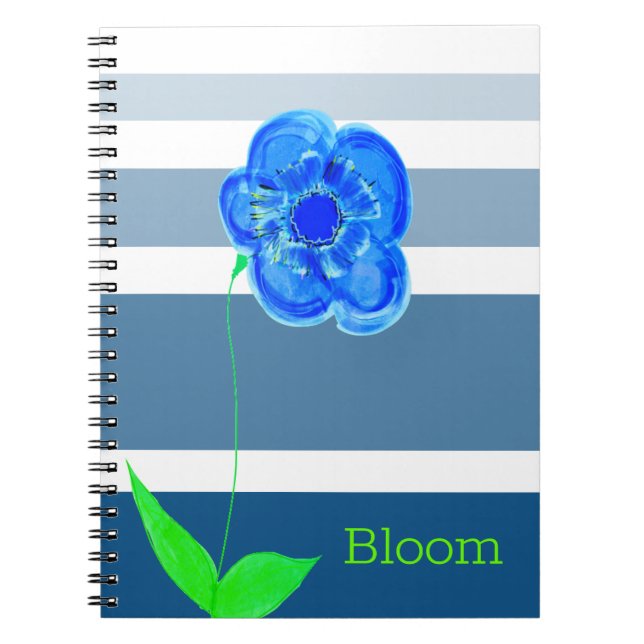Blaublühendes Design Notizblock (Vorderseite)