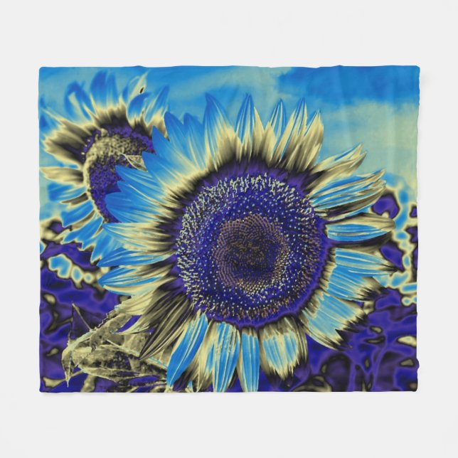 Blaublume Fleecedecke (Vorderseite (Horizontal))