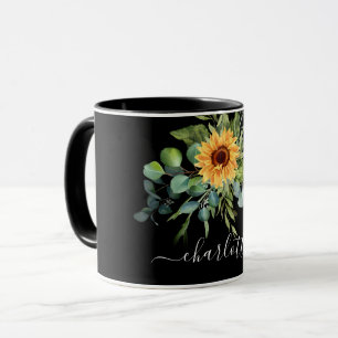 Blaublume-Grünschrift Tasse