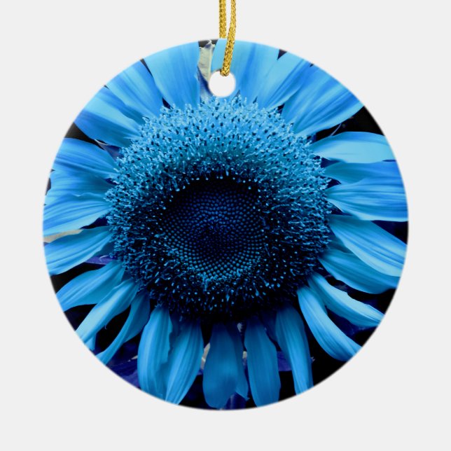 Blaublume Keramik Ornament (Vorne)