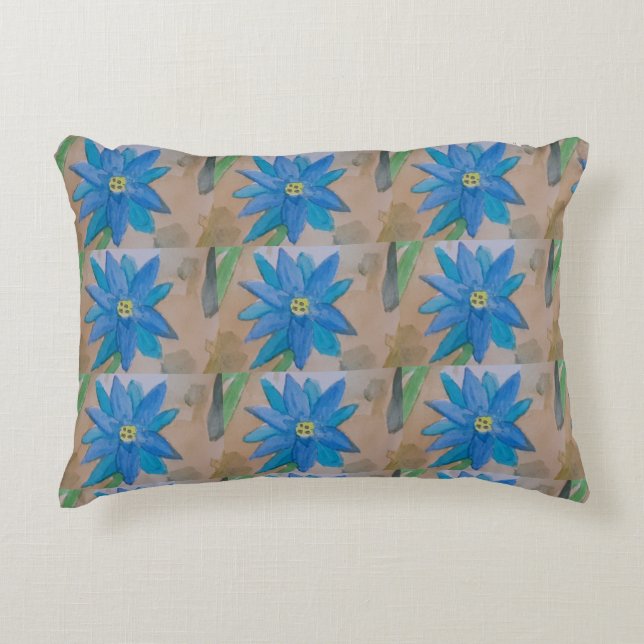 Blaublumen Akzent Kissen (Vorderseite)