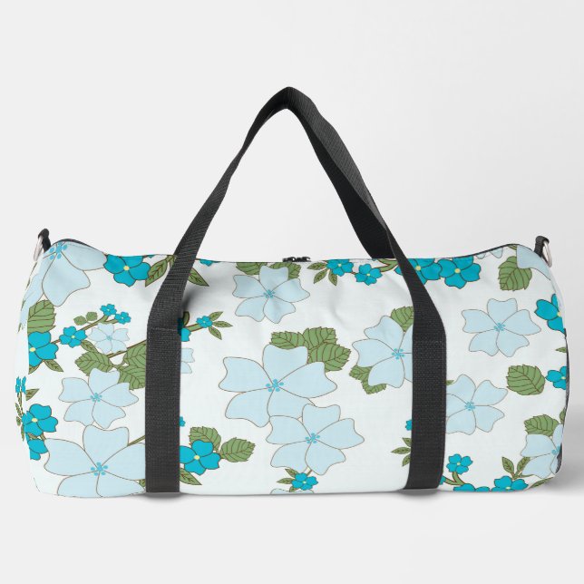 Blaublumen, Blumenmuster, Muster der Blume Duffle Bag (Vorderseite)