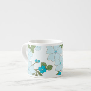 Blaublumen, Blumenmuster, Muster der Blume Espressotasse