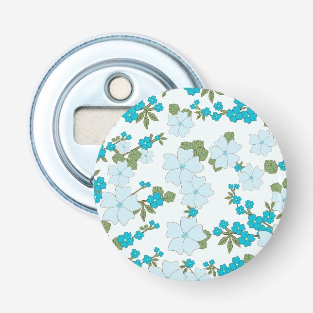 Blaublumen, Blumenmuster, Muster der Blume Flaschenöffner (Vorderseite)