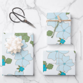 Blaublumen, Blumenmuster, Muster der Blume Geschenkpapier Set