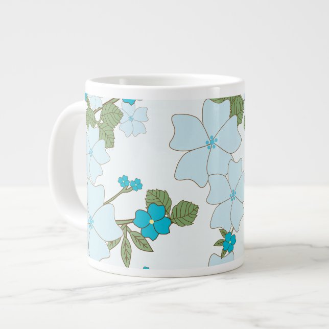 Blaublumen, Blumenmuster, Muster der Blume Jumbo-Tasse (Vorderseite Links)