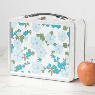 Blaublumen, Blumenmuster, Muster der Blume Metall Brotdose