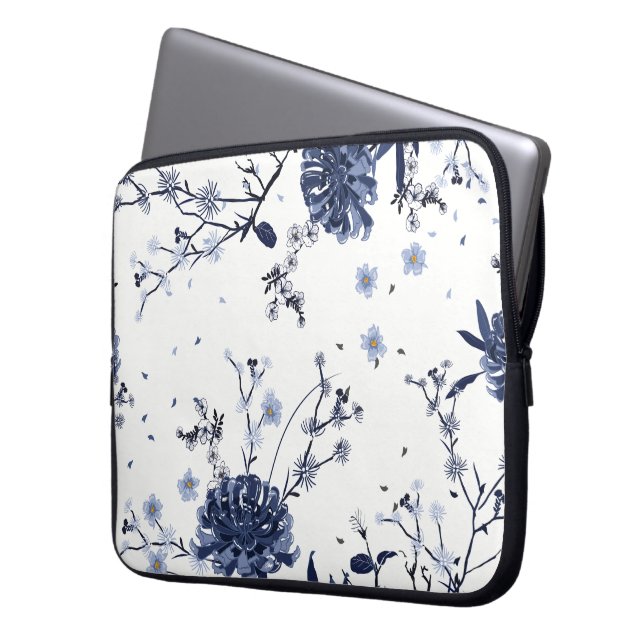 Blaublumen Laptopschutzhülle (Vorderseite Links)