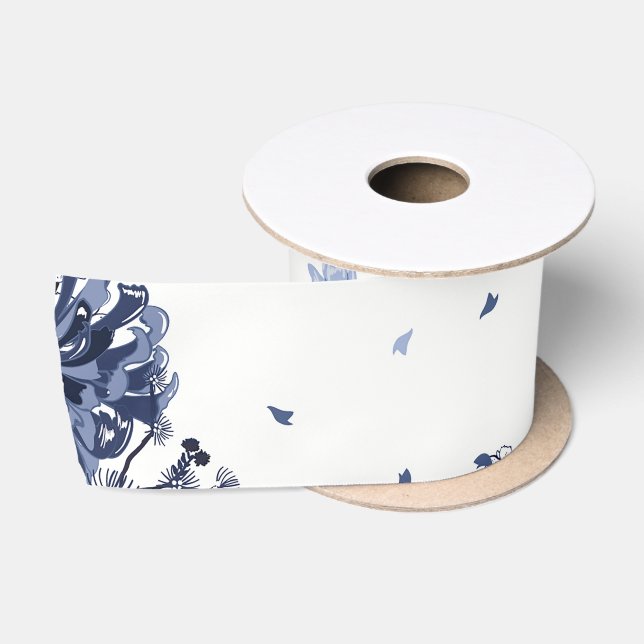 Blaublumen Satinband (Spule)