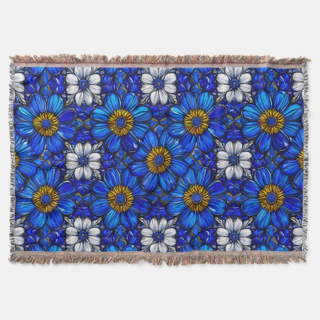 Blaublumenmuster Decke (Vorderseite)