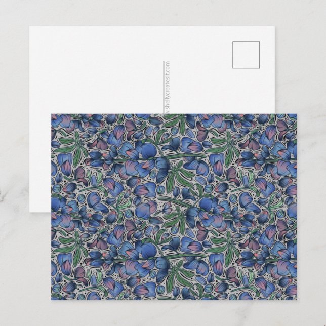 Blaublüten-Postkarte Postkarte (Vorne/Hinten)