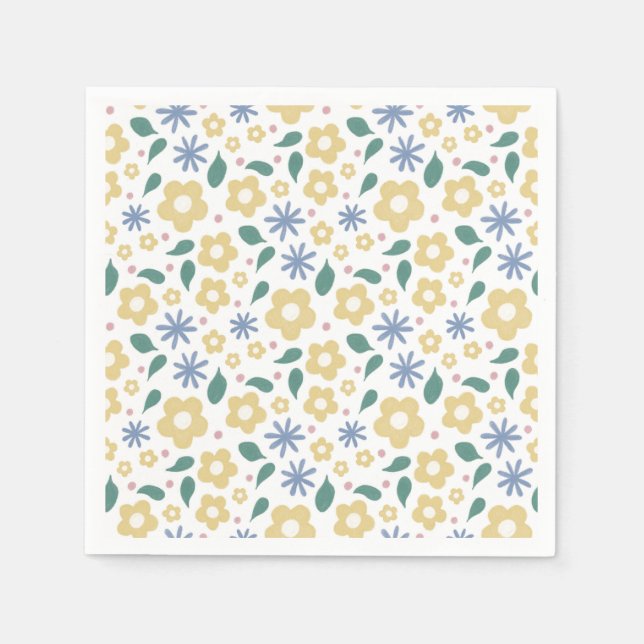 Blaublütencocktail-Serviette Serviette (Vorderseite)