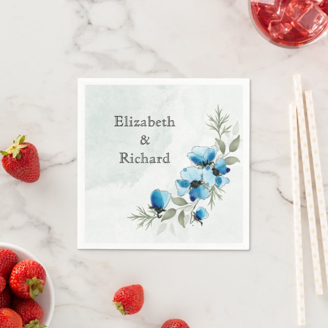 Blaublütenhandtücher Serviette (Beispiel)