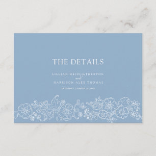 Blaublütenschmetterlinge Hochzeitsdetails Begleitkarte