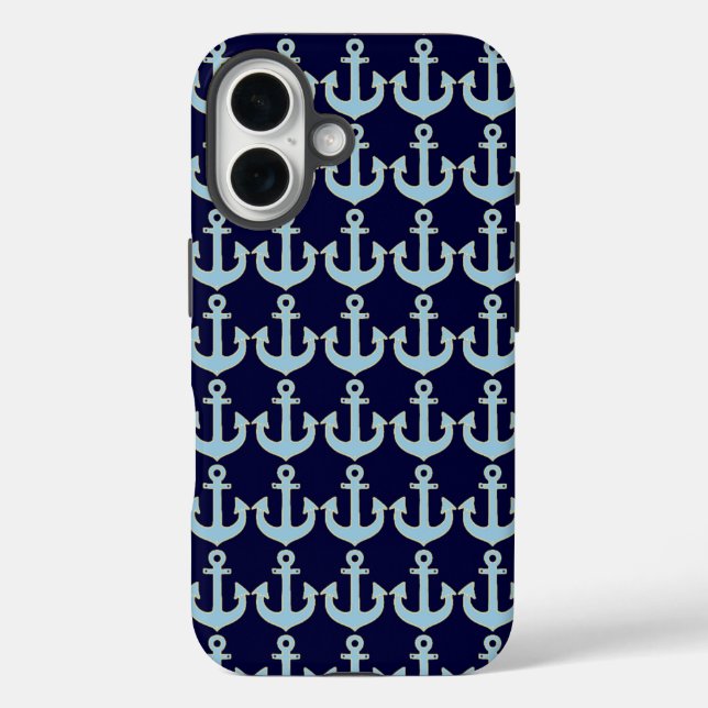Blaubootankermuster Case-Mate iPhone Hülle (Rückseite)