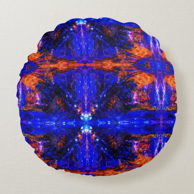 Blaubrasse Rundes Kissen (Vorderseite)