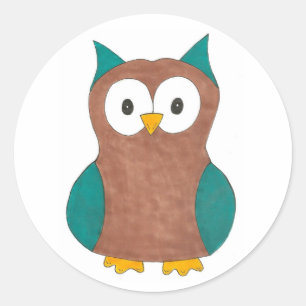 Blaubraune Owl Muster Bird Print Owcker Aufkleber