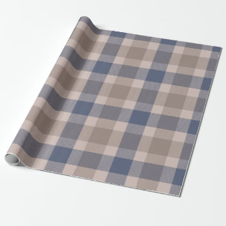Blaubrauner Tartan Kariertes Muster Geschenkpapier