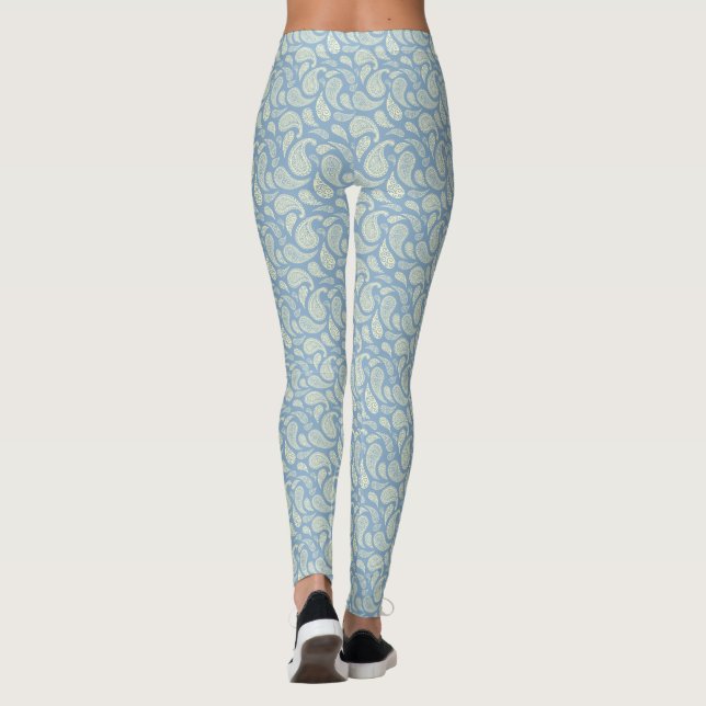 Blaucreme Paisley Leggings (Rückseite)