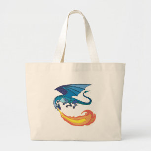 Blaudrache atmet Feuer Jumbo Stoffbeutel