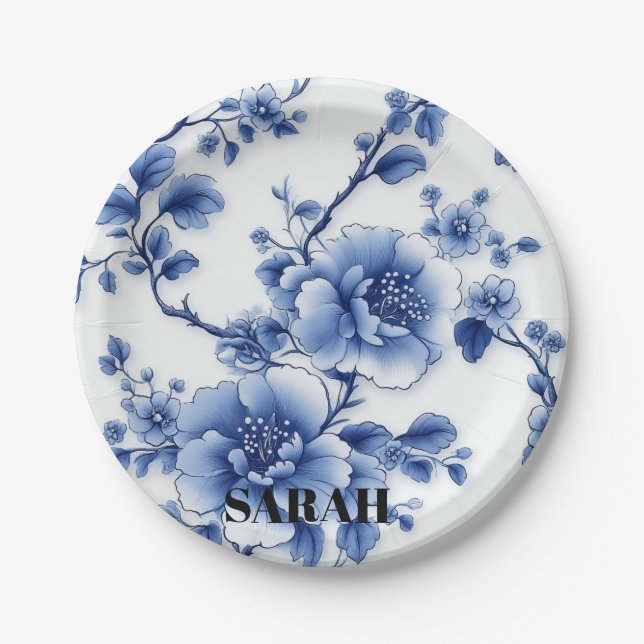 Blaudruckpapier-Platte Pappteller (Vorderseite)