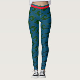 BLAUDRUCKTE LEGGINGS JAPANISCHE WASSERMUSTER