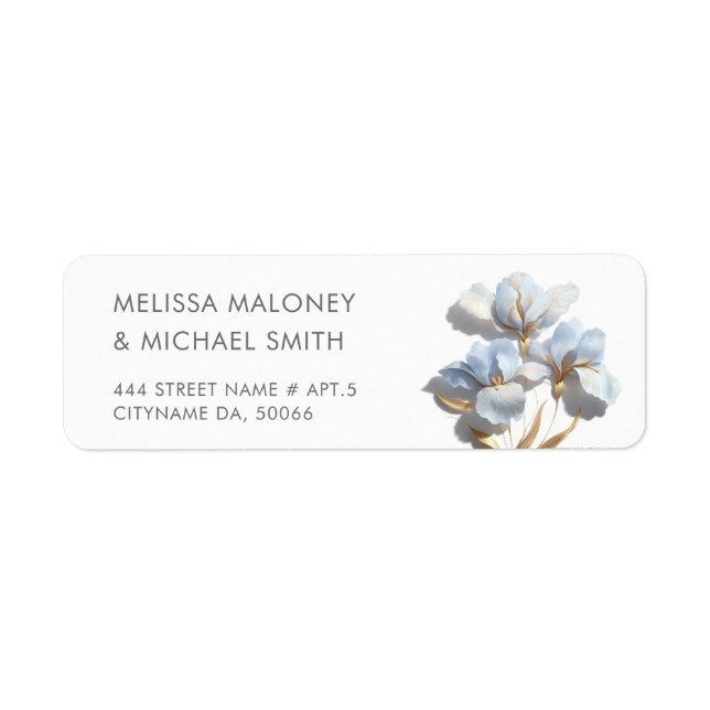 Blaue 3D-Blumen stilisierte Lilien Hochzeit (Vorne)