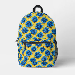 Blaue 3D-Rosen Bedruckter Rucksack
