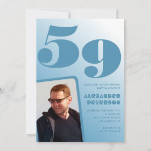 Blaue 59. Geburtstagseinladungen Männer Foto mit F Einladung