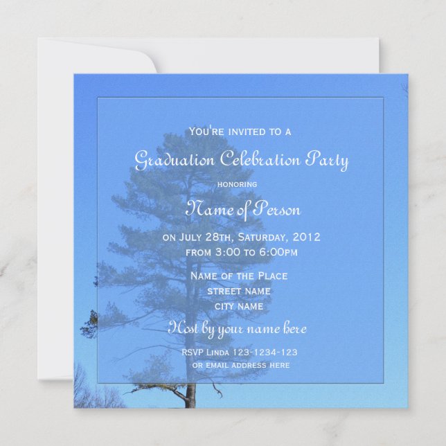 Blaue Abschluss Einladung (Vorderseite)