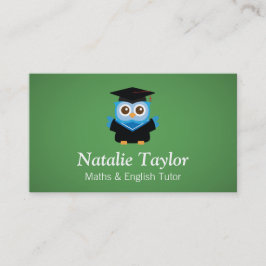 Blaue Abschluss-Eule, persönlicher Tutor oder Visitenkarte